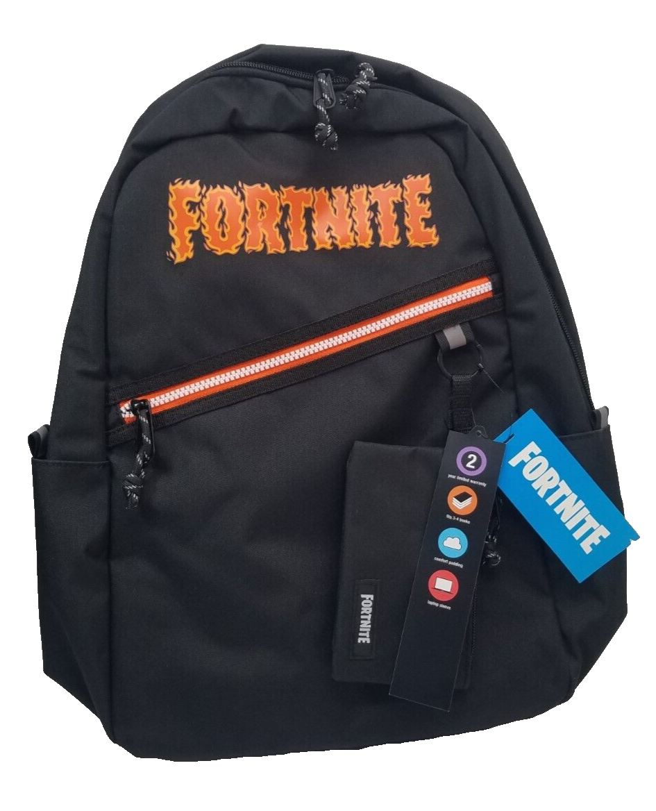 Ubuy Fortnite Backpack Llama Black Fortnite Backpack With 15" Padded Laptop Sleeve, Orange Llama And  Logo NEW