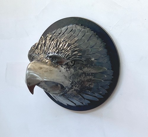 1992 Thompson zeitgenössischer Vintage moderner Metalladler Vogel Wandskulptur Kunst Tacoma - Bild 11 von 24