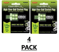 4 Legacy Flexzilla High Flow Ball Swivel Plug Air Fitting 1/4" MNPT A53440FZBS