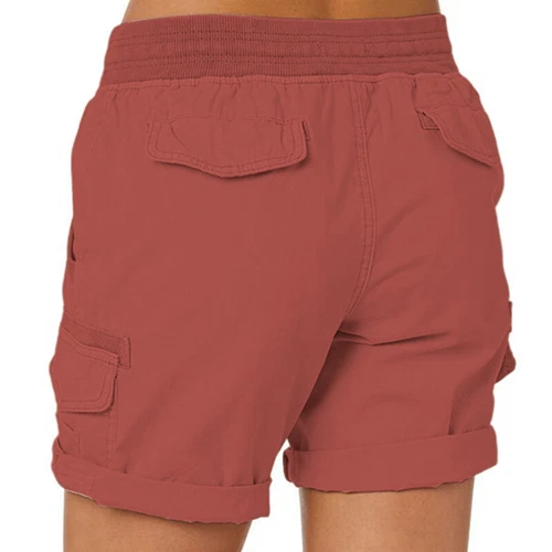 Women Shorts Casual Cargo Short Ladies Home Plus Size Summer Pants Elastic Loose - Picture 28 of 48