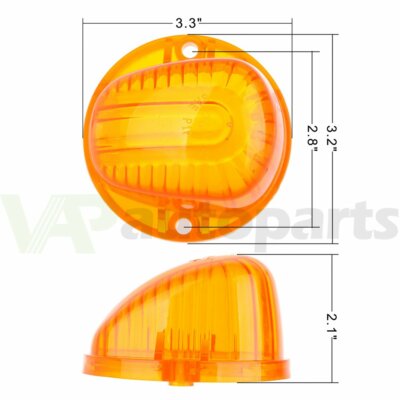 5 Pack Amber Cab Marker Roof Light Lens Covers For Chevy GMC Pickup – Round 9069A Style