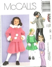McCalls Sewing Pattern 3384 Girls Jacket Top Pants Skirt Size 3-5