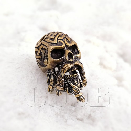 CooB EDC Paracord Bead Beads BIKER CELTIC BEARDED SKULL for Knife Lanyard Making - Picture 8 of 11