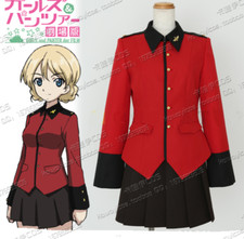 Anime GIRLS und PANZER Darjeeling Cosplay Costume Uniform Dress Outfit Suit