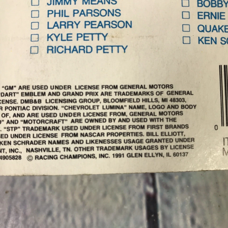 1991 Racing Champions Nascar 1:64 Diecast Car Rusty Wallace #2 Pontiac Vintage - Image 4 of 4