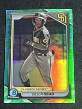 2024 Bowman Chrome Lunar Glow Refractor Dillon Head BCP-109 Padres Green⚾1B