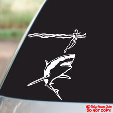 GREAT WHITE SHARK Vinyl Decal Sticker Car Truck Rear Window Wall Bumper Jaws Jdm