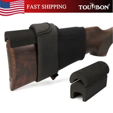 TOURBON Neoprene Buttstock Rifle Holder Cover with 3 Removable Cheek Rest Pad