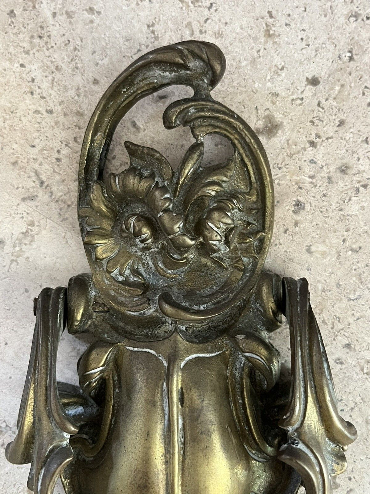 LARGE ANTIQUE c.1898 ART NOUVEAU NEW ORLEANS ARCHITECTURAL SALVAGE DOORKNOCKER