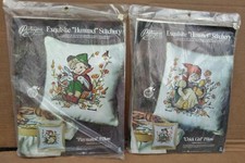 Lot of 2 Paragon Needlecraft Exquisite Hummel Stitchery 14x14 Pillows Playmate 