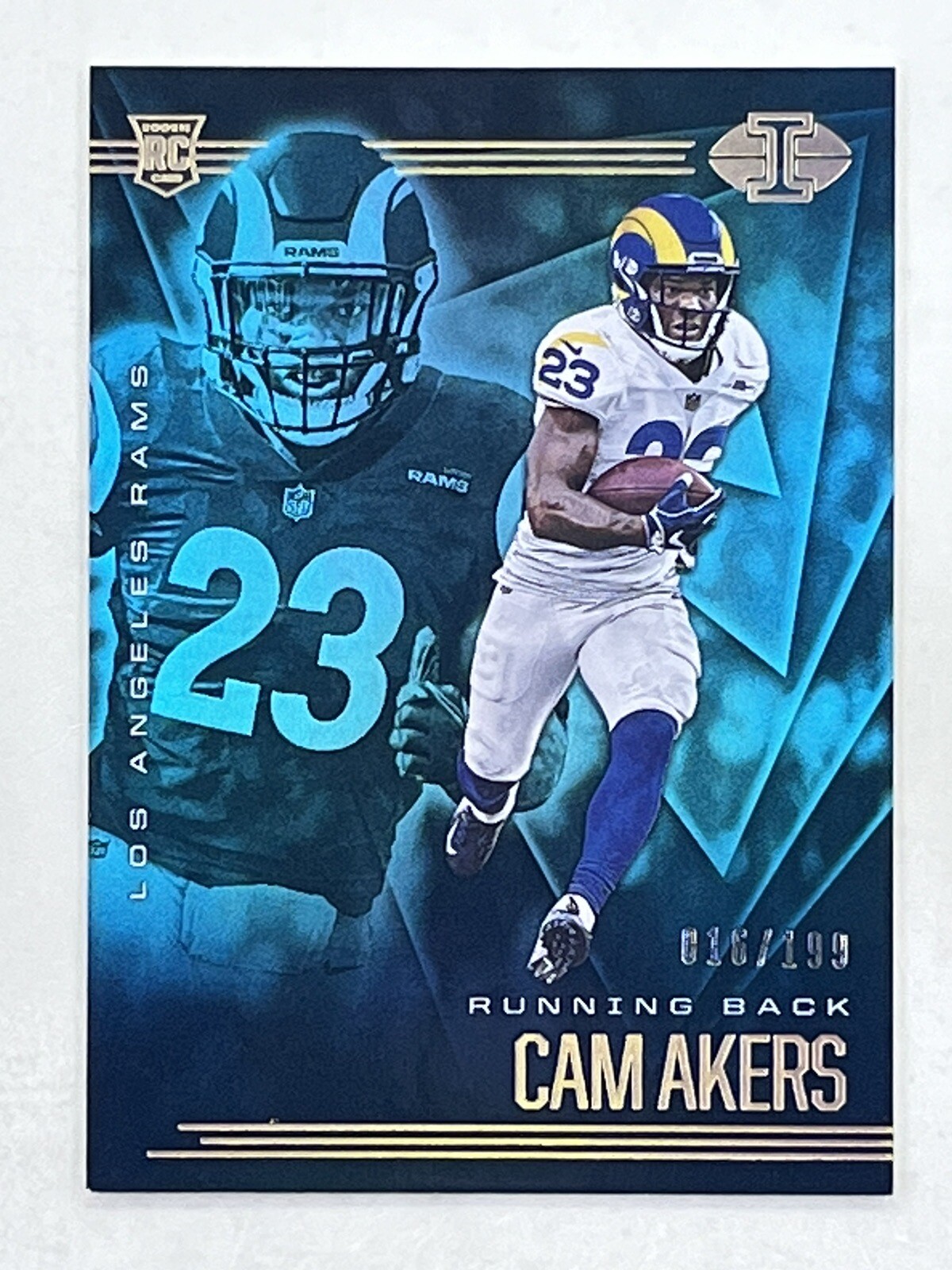Cam Akers 2020 Panini Illusions Trophy Collection Light Blue RC /199 #16 Rams