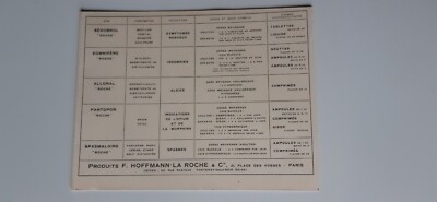 Lunchbox Karte Faltblatt SEDOBROL ALLONAL SOMNIFEN. Produkte F. HOFFMANN LA ROCHE