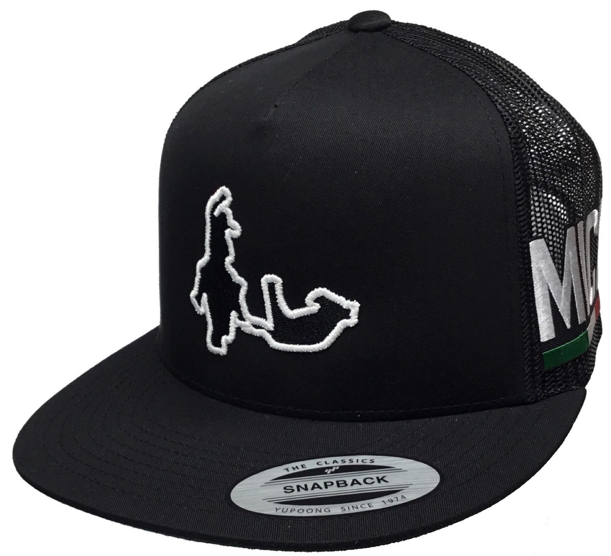 MICHOACAN MEXICO JARIPEO HAT 2 LOGOS BLACK MESH TRUCKER 