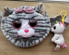 ty Beanie Boo Kiki the Kitten Crossbody Purse w/ Strap  Pixie Backpack Clip