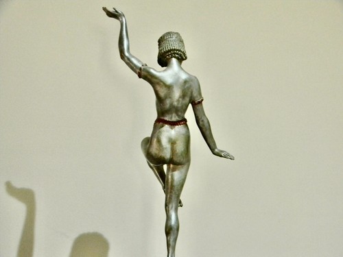 ART DECO BRONZE CLEOPATRA GENUINE FIGURINE - Picture 4 of 8