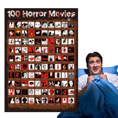 100 Horror Movies Scratch Off Scary Film Poster Wallpaper Wall Decorate For Fans