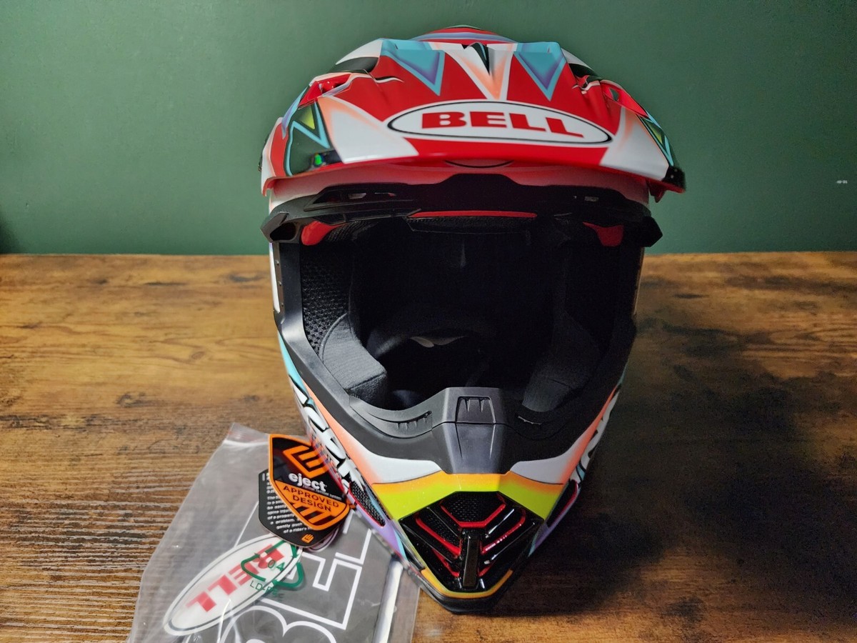 Bell Moto-9S FLEX Tagger Edge Gloss White/Aqua | eBay