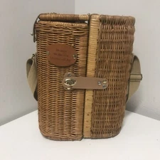 Picnic Time Wine Wicker Basket with Accessories For Two