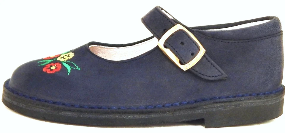 DE OSU - España - Zapatos escolares de vestir Mary Jane de cuero azul marino para niñas -Europeos - Talla 6-7 Foto 3 de 4