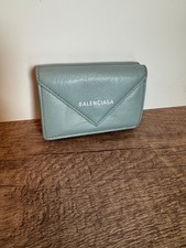 Balenciaga Ice Blue Leather Envelope Tri Fold Wallet Minimalist Quiet Luxury