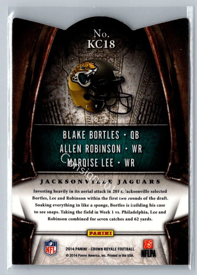 2014 Panini Crown Royale #KC18 A Robinson / B Bortles / M Lee The King's Court - Image 2 of 2