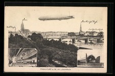 Ansichtskarte Frankfurt a. M., Zeppelin, Luftschiffhalle, Gesamtansicht 1918 