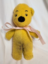 Winnie The Pooh Vintage Sears Plush 11" By Gund Stuffed Yellow Bear Pink Ribbon