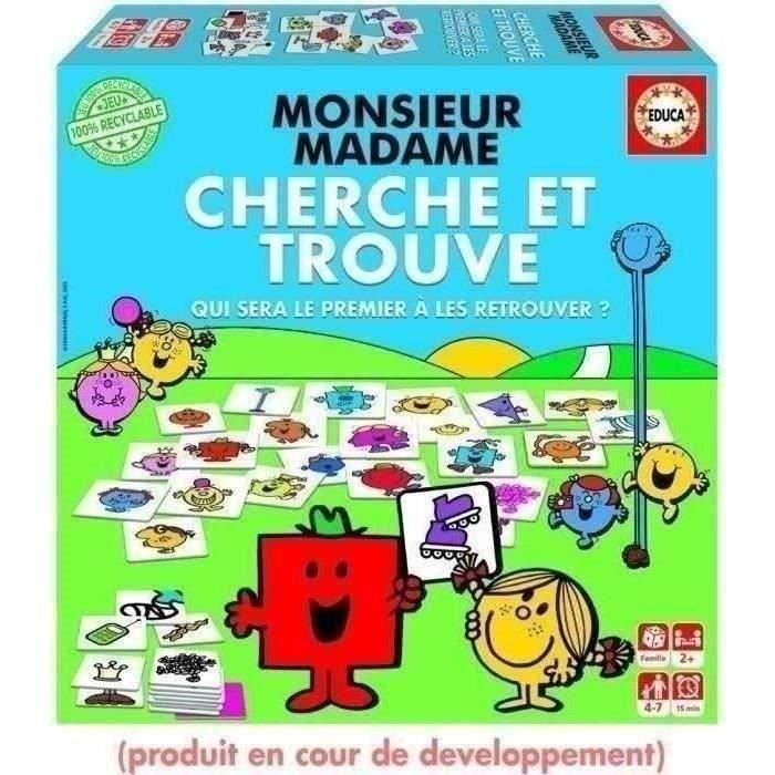 Jeu d'apprentissage EDUCA Monsieur Madame Cherche et Trouve en carton pour enfants