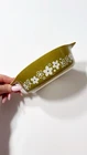 PYREX Vintage Green Milk Glass Cinderella Casserole Dish Spring Blossom Floral
