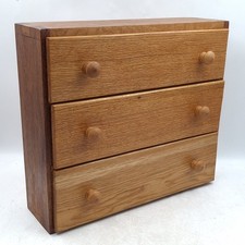 Vintage Oak Tabletop Chest of Drawers Apothecary Haberdashery Jewellery Box