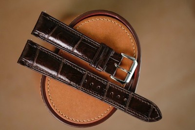Handmade dark brown watch strap watch band size 20/18 (or any size)