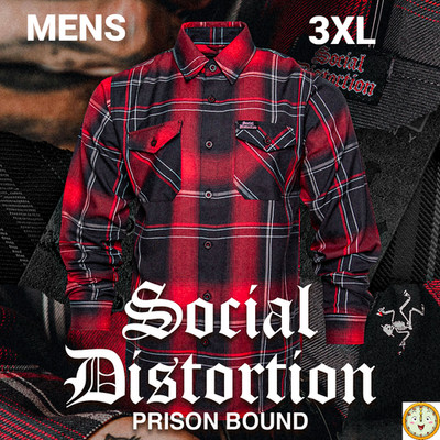 DIXXON Flannel x SOCIAL DISTORTION PRISON BOUND Collab Flannel Shirt - Men's 3XL