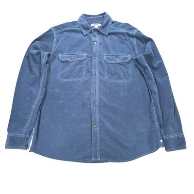 Gander Mountain Corduroy Button Down Shirt Men's Size Large Blue Guide Series