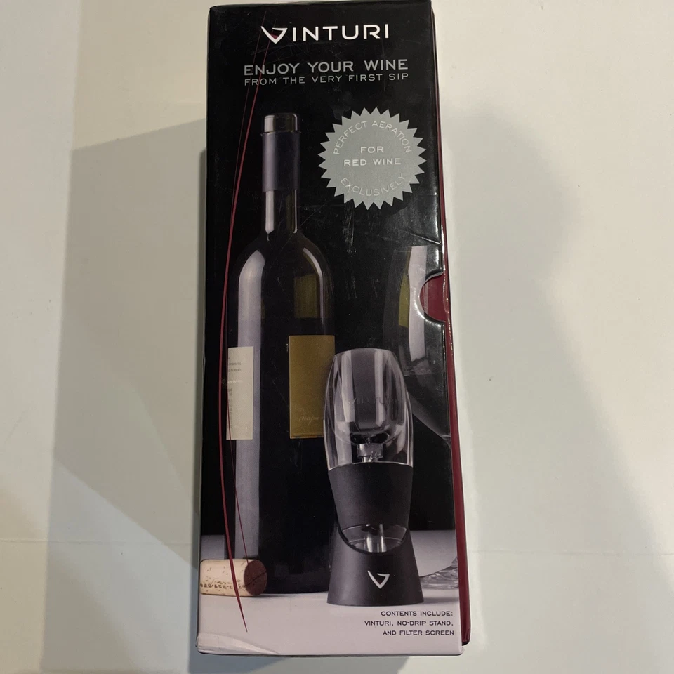 Aireador de vino Vinturi Essential exclusivo para vino tinto, caja abierta nueva Foto 4 de 4