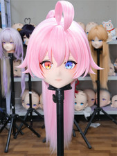 Blue Archive Takanashi Hoshino kigurumi Kig Mak Head Shell Cosplay w/ Pink Wig