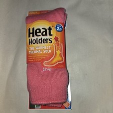 Heat Holders thermal socks women 5-9 men 4-8 ultra lite Pink brushed NEW