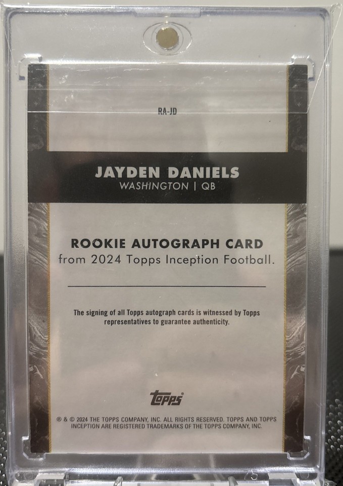 🔥Topps 2024 Inception Jayden Daniels RA-JD Rookie on Card Auto /99 ...