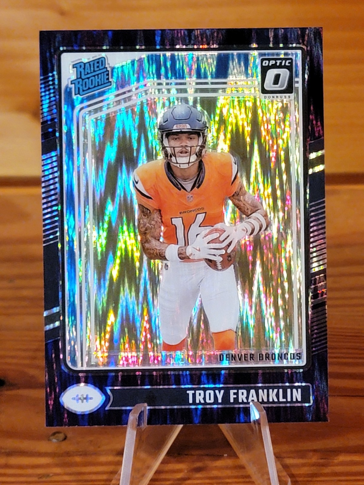 2024 Donruss Optic - Rated Rookie Troy Franklin #294 Purple Shock Prizm Broncos