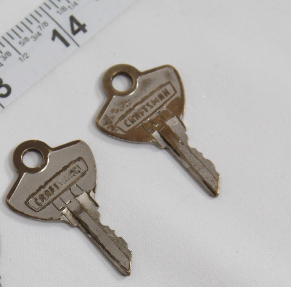 2 Vintage CRAFTSMAN Tool Box Lock Keys # LL71 Crown Logo Tool Chest Storage Keys - Image 2 of 4
