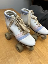 Vintage Sprints Roller Derby skates Model 1966 White Pink Blue Women s Size 6