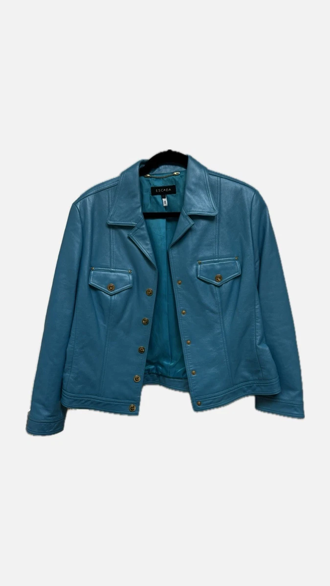 ESCADA Leather Outer Shell Blue Coats, Jackets & Vests for Women