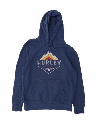 HURLEY Herren Graphic Hoodie Pullover Medium Navy Blau Baumwolle AF14