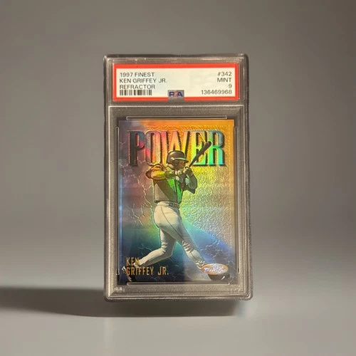 1997 Topps Finest POWER Refractor Gold Rare Ken Griffey Jr #342 PSA 9 Mariners