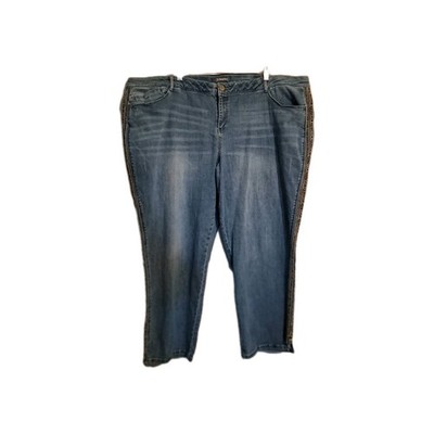 Democracy Skinny Jeans Ab Solution Womens Plus Size 24W Stretch Blue Denim 