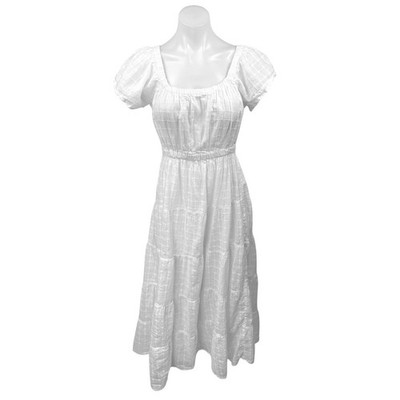 Mango MNG White Puff Sleeve Embroidered Checkered Tiered Midi A-Line Dress Sz 6 | eBay Mango MNG White Puff Sleeve Embroidered Checkered Tiered Midi A-Line Dress Sz 6 | eBay