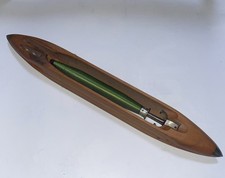 VTG Wooden Flying Shuttle - Loom Boat Shuttle with Green Thread & Bobbin 40cm