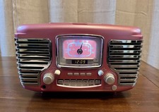 Crosley Corsair AM/FM Radio CD Player CR612 Pink Clock Alarm Stereo Rare Color