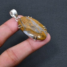 African Moss Gemstone Handmade  Jewelry Pendant 1.89" h585