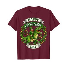 Dino St Patricks Day Kids Saint Patricks Boys Leprechaun T-Shirt