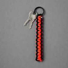 Handmade Black Orange 550 Paracord Keychain/Zipper Pull